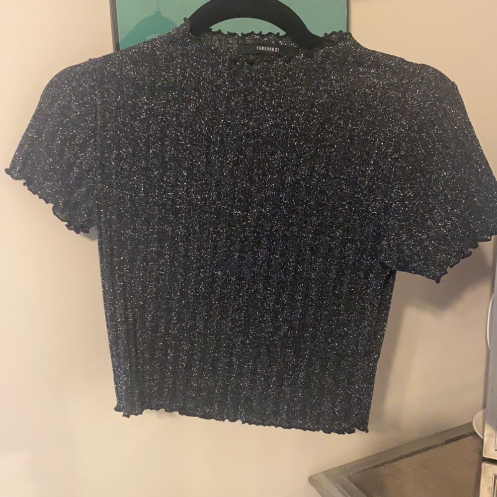 Lettuce cropped high neck shirt
